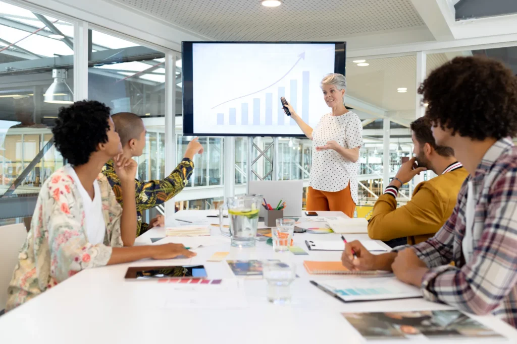 Presentation in meeting room via digital display